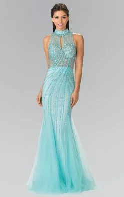 Elizabeth K - GL2330 Sequined Halter Trumpet Gown