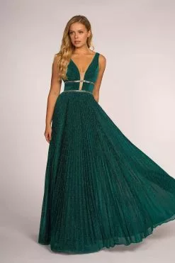 Elizabeth K - GL2501 Illusion Plunging Neck Metallic Prom Dress 20 Elizabeth K - GL2501 Illusion Plunging Neck Metallic Prom Dress -Wedding Dresses shop online elizabeth k gl2501 illusion plunging neck metallic prom dress special occasion dress xs teal green 28465782161491