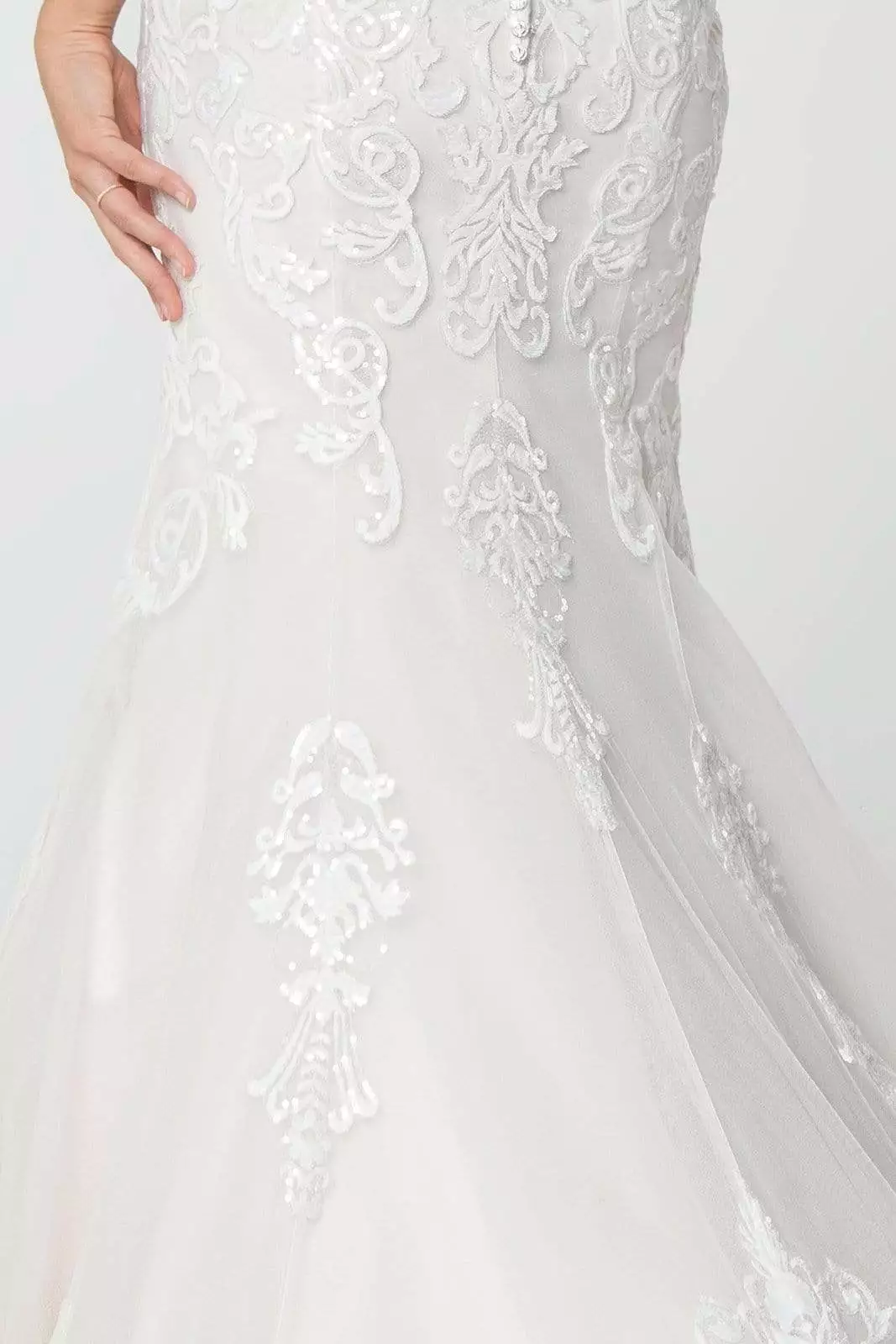 Elizabeth K - GL2818 Embellished Illusion Jewel Trumpet Bridal Dress 6 Elizabeth K - GL2818 Embellished Illusion Jewel Trumpet Bridal Dress - Image 4