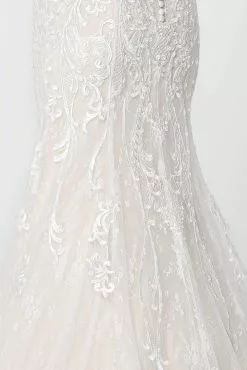 Elizabeth K - GL2820 Embellished Lace Deep V-neck Trumpet Gown -Wedding Dresses shop online elizabeth k gl2820 embellished lace deep v neck trumpet gown wedding dresses 12068167286867