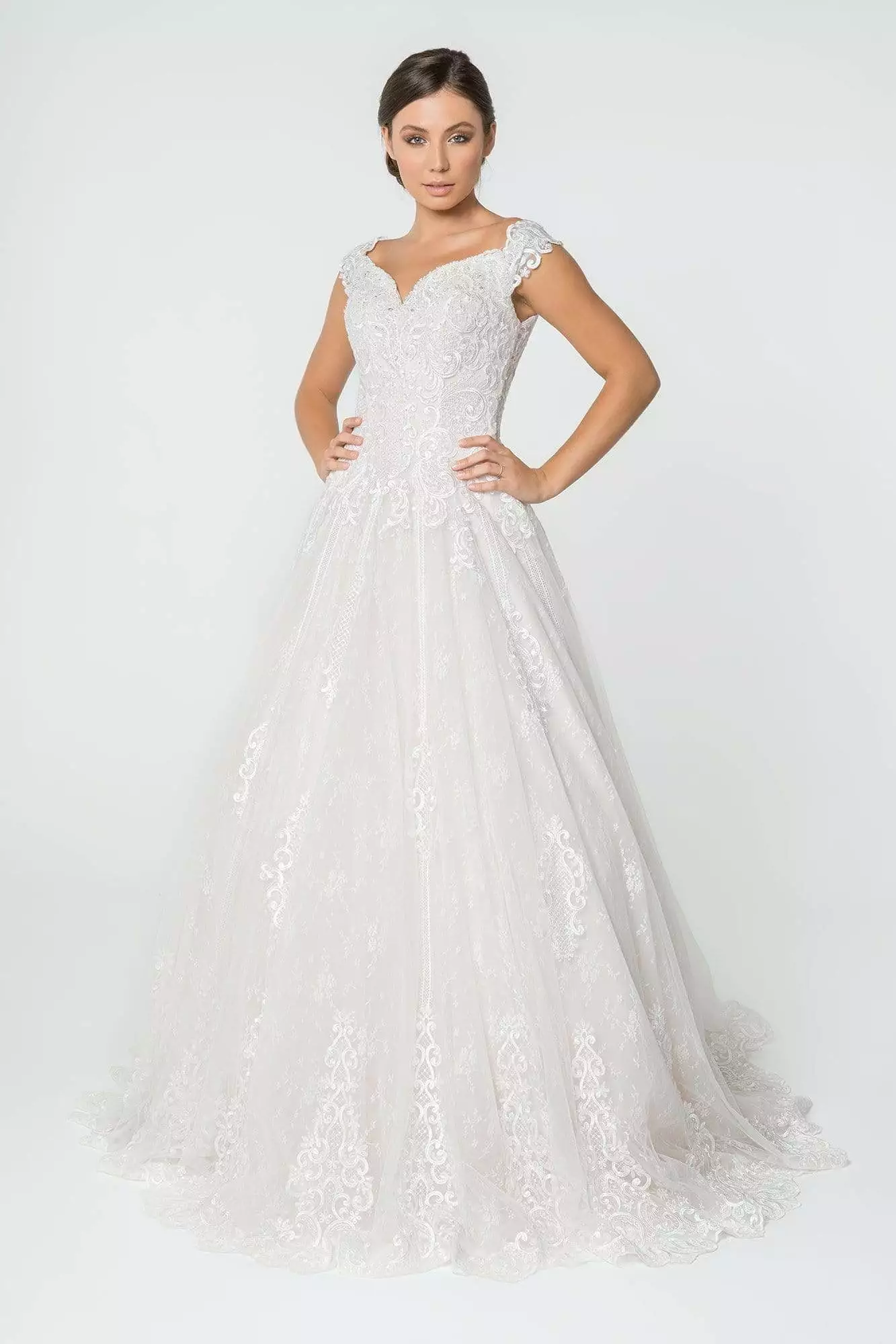 Elizabeth K - GL2823 Embellished Lace A-line Wedding Gown 3 Elizabeth K - GL2823 Embellished Lace A-line Wedding Gown