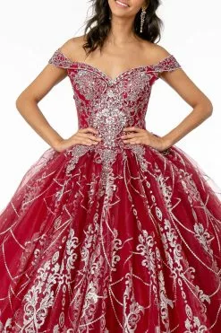 Elizabeth K - GL2910 Glitter Mesh Off-Shoulder Quinceanera Gown -Wedding Dresses shop online elizabeth k gl2910 glitter mesh off shoulder quinceanera gown quinceanera dresses 28054968434771