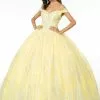 Elizabeth K - GL2910 Glitter Mesh Off-Shoulder Quinceanera Gown -Wedding Dresses shop online elizabeth k gl2910 glitter mesh off shoulder quinceanera gown quinceanera dresses xs yellow 28054973349971