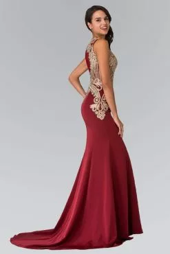 Elizabeth K - Gold Toned Embroidered Beaded Bodice Gown GL1461 -Wedding Dresses shop online elizabeth k gold toned embroidered beaded bodice gown gl1461 evening dressses 5412140482617