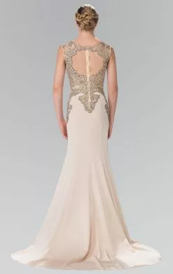 Elizabeth K - Gold Toned Embroidered Beaded Bodice Gown GL1461 -Wedding Dresses shop online elizabeth k gold toned embroidered beaded bodice gown gl1461 evening dressses 5412140548153