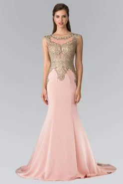 Elizabeth K - Gold Toned Embroidered Beaded Bodice Gown GL1461 -Wedding Dresses shop online elizabeth k gold toned embroidered beaded bodice gown gl1461 evening dressses xs d rose 5412140580921