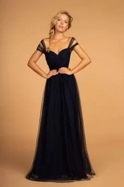 Elizabeth K - Gossamer Tulle Cold Shoulder A-Line Gown GL2610 - 1 Pc Baby Blue In Size 2XL Available -Wedding Dresses shop online elizabeth k gossamer tulle cold shoulder a line gown gl2610 1 pc baby blue in size 2xl available ccsale 2xl baby blue 10943351423059