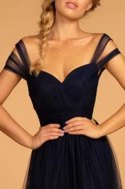 Elizabeth K - Gossamer Tulle Cold Shoulder A-Line Gown GL2610 - 1 Pc Baby Blue In Size 2XL Available -Wedding Dresses shop online elizabeth k gossamer tulle cold shoulder a line gown gl2610 1 pc baby blue in size 2xl available ccsale 2xl baby blue 10943351488595