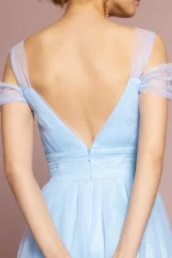 Elizabeth K - Gossamer Tulle Cold Shoulder A-Line Gown GL2610 - 1 Pc Baby Blue In Size 2XL Available -Wedding Dresses shop online elizabeth k gossamer tulle cold shoulder a line gown gl2610 1 pc baby blue in size 2xl available ccsale 2xl baby blue 10943351717971