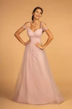 Elizabeth K - Gossamer Tulle Cold Shoulder A-Line Gown GL2610 - 1 Pc Baby Blue In Size 2XL Available -Wedding Dresses shop online elizabeth k gossamer tulle cold shoulder a line gown gl2610 1 pc baby blue in size 2xl available ccsale 2xl baby blue 10943351750739