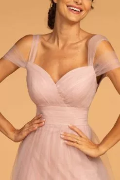 Elizabeth K - Gossamer Tulle Cold Shoulder A-Line Gown GL2610 - 1 Pc Baby Blue In Size 2XL Available -Wedding Dresses shop online elizabeth k gossamer tulle cold shoulder a line gown gl2610 1 pc baby blue in size 2xl available ccsale 2xl baby blue 10943351816275