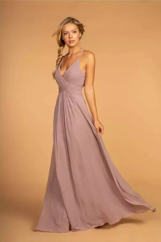 Elizabeth K - Plunging Crisscross Pleated Bodice A-Line Gown GL2609 5 Elizabeth K - Plunging Crisscross Pleated Bodice A-Line Gown GL2609 - Image 3