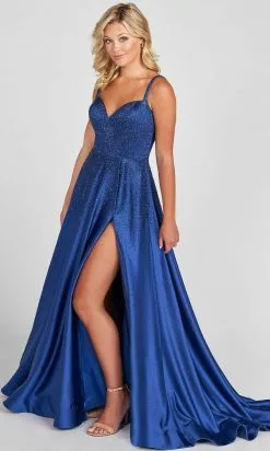 Ellie Wilde EW122015 - Crisscross Back Prom Gown -Wedding Dresses shop online ellie wilde ew122015 crisscross back prom gown special occasion dress 00 navy 29672548139091