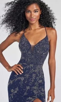 Ellie Wilde EW122028 - Bejeweled V-Neck Prom Dress -Wedding Dresses shop online ellie wilde ew122028 bejeweled v neck prom dress prom dresses 29754302988371