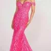 Ellie Wilde EW34007 - Off Shoulder Sequin Prom Dress -Wedding Dresses shop online ellie wilde ew34007 off shoulder sequin prom dress prom dresses 00 cerise 31680146899027