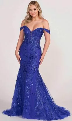 Ellie Wilde EW34007 - Off Shoulder Sequin Prom Dress 12 Ellie Wilde EW34007 - Off Shoulder Sequin Prom Dress -Wedding Dresses shop online ellie wilde ew34007 off shoulder sequin prom dress prom dresses 00 royal blue 31680146964563