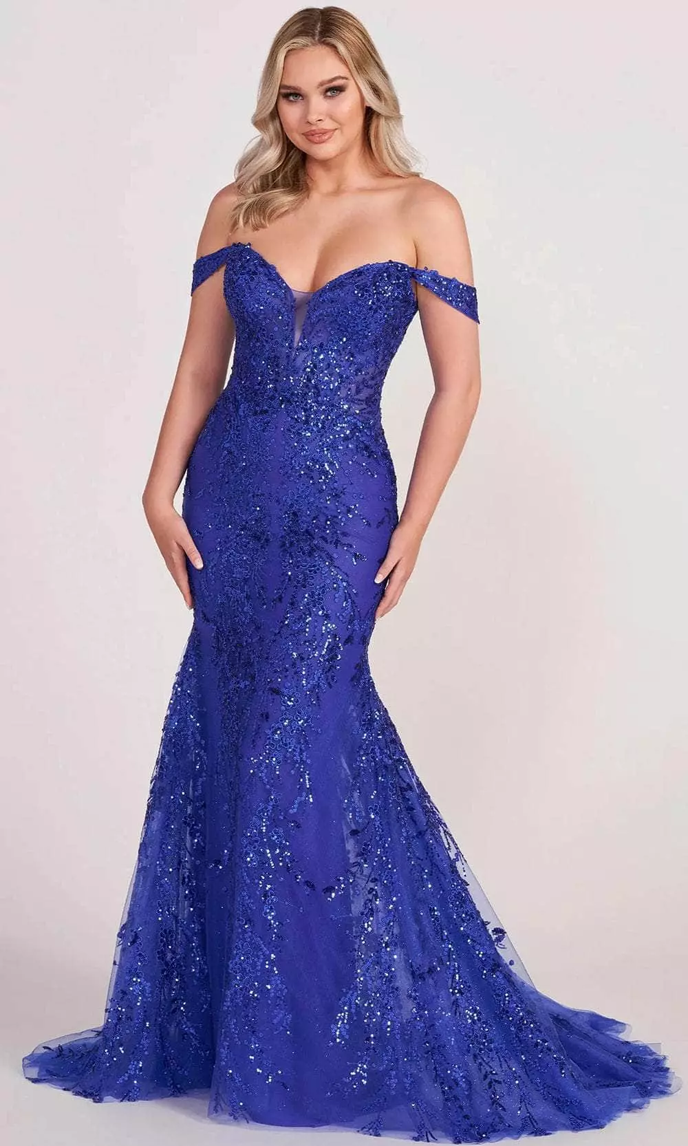 Ellie Wilde EW34007 - Off Shoulder Sequin Prom Dress 6 Ellie Wilde EW34007 - Off Shoulder Sequin Prom Dress - Image 4