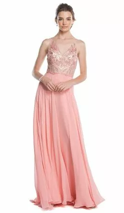 Aspeed Design - Embellished Illusion Neck A-line Prom Dress