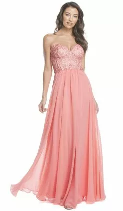 Aspeed Design - Embroidered Strapless A-Line Evening Dress