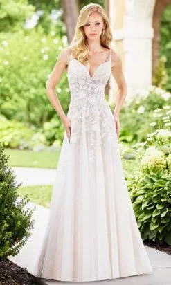 Enchanting By Mon Cheri - 118136 V Neck Floral Embroidered Dress