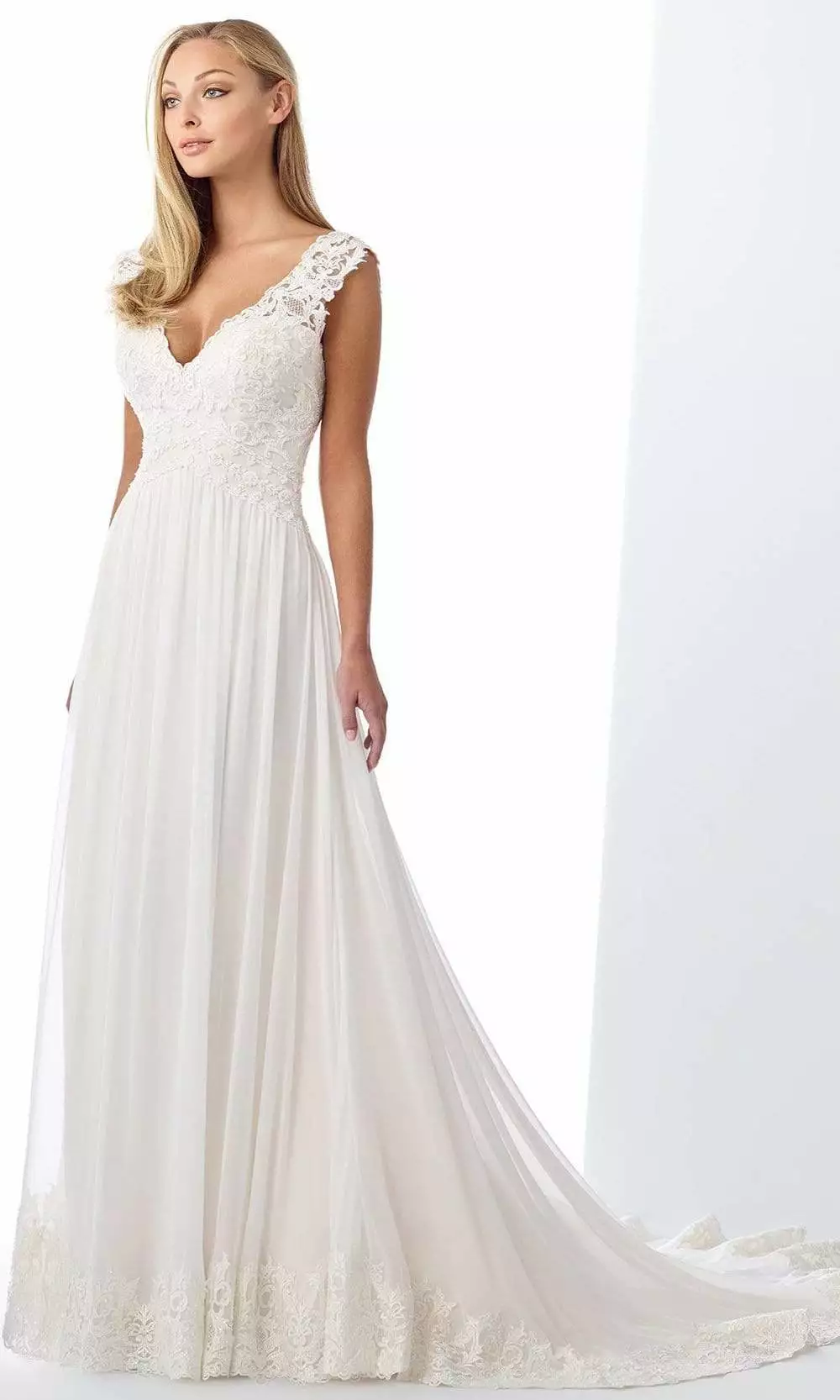 Enchanting By Mon Cheri - 119126 Lace Chiffon A-Line Bridal Dress 3 Enchanting By Mon Cheri - 119126 Lace Chiffon A-Line Bridal Dress