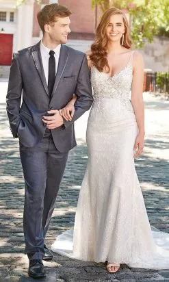 Enchanting By Mon Cheri - 120161 Beaded Lace Chiffon Bridal Gown -Wedding Dresses shop online enchanting by mon cheri 120161 beaded lace chiffon bridal gown bridal dresses 15887943762003