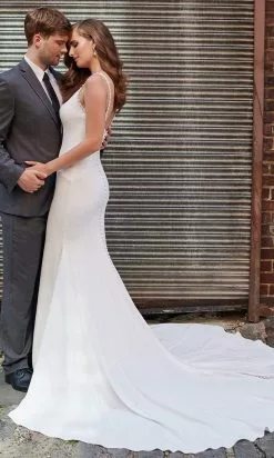 Enchanting By Mon Cheri - 120163 Pearl Accented Trumpet Bridal Gown -Wedding Dresses shop online enchanting by mon cheri 120163 pearl accented trumpet bridal gown bridal dresses 15650516598867