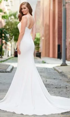 Enchanting By Mon Cheri - 120163 Pearl Accented Trumpet Bridal Gown -Wedding Dresses shop online enchanting by mon cheri 120163 pearl accented trumpet bridal gown bridal dresses 15650516959315