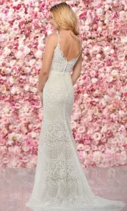 Enchanting By Mon Cheri - 219133 Scalloped Plunging Lace Bridal Gown -Wedding Dresses shop online enchanting by mon cheri 219133 scalloped plunging lace bridal gown bridal dresses 28811359125587