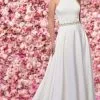Enchanting By Mon Cheri - 219135 Beaded Waist Cutout Back Bridal Gown