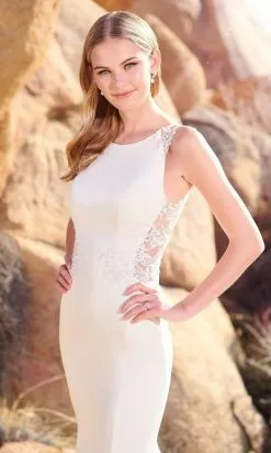 Enchanting By Mon Cheri - 220111 Bridal Gown With Lace Cutout Train -Wedding Dresses shop online enchanting by mon cheri 220111 bridal gown with lace cutout train bridal dresses 28798372184147