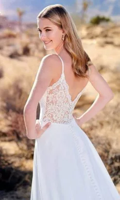 Enchanting By Mon Cheri - 220113 Spaghetti Strap Lace Back Bridal Gown -Wedding Dresses shop online enchanting by mon cheri 220113 spaghetti strap lace back bridal gown bridal dresses 15882824646739