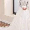 Enchanting By Mon Cheri - 221151 Long Sleeve Open Back Bridal Gown -Wedding Dresses shop online enchanting by mon cheri 221151 long sleeve open back bridal gown bridal dresses 0 diamond whit 28324205625427