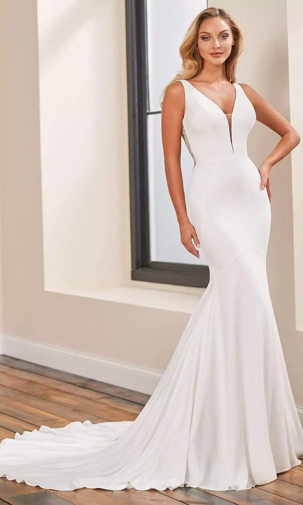 Enchanting By Mon Cheri - 221160 Crystal Beaded Crepe Dress 3 Enchanting By Mon Cheri - 221160 Crystal Beaded Crepe Dress