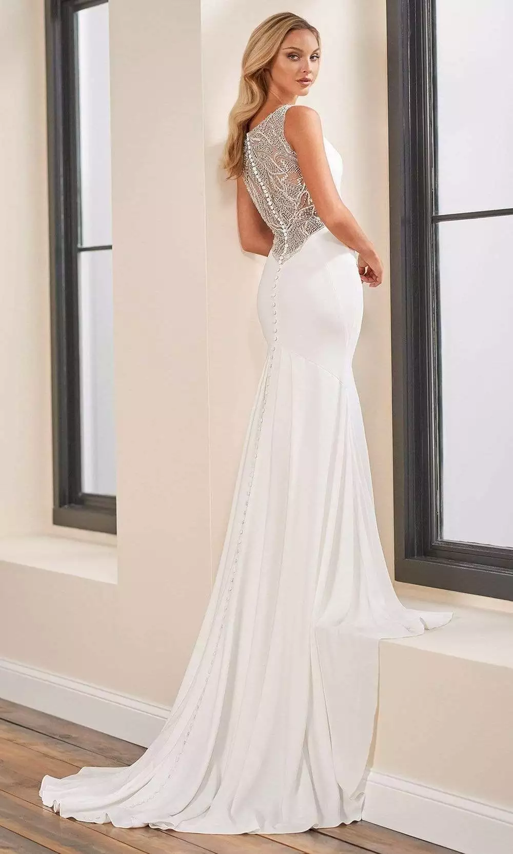 Enchanting By Mon Cheri - 221160 Crystal Beaded Crepe Dress 4 Enchanting By Mon Cheri - 221160 Crystal Beaded Crepe Dress - Image 2