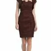 Eureka Fashion - 1818 Taffeta Sheath Cocktail Dress With Bolero -Wedding Dresses shop online eureka fashion 1818 taffeta sheath cocktail dress with bolero special occasion dress xs brown 6927769108563