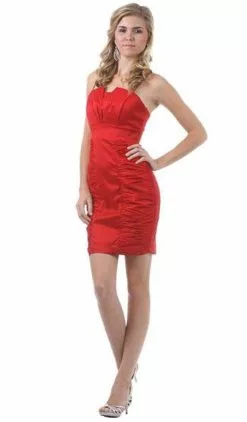 Eureka Fashion - 1818 Taffeta Sheath Cocktail Dress With Bolero -Wedding Dresses shop online eureka fashion 1818 taffeta sheath cocktail dress with bolero special occasion dress xs red 6927768223827
