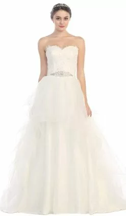 Eureka Fashion Bridal - Strapless Corset Style Back Wedding Gown