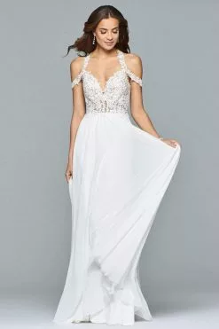 Faviana - 10006 Lace Appliqued Illusion Midriff Gown -Wedding Dresses shop online faviana 10006 lace appliqued illusion midriff gown bridesmaid dresses 28684720734291