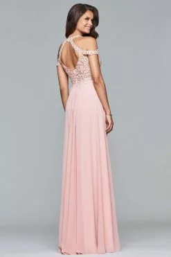 Faviana - 10006 Lace Appliqued Illusion Midriff Gown -Wedding Dresses shop online faviana 10006 lace appliqued illusion midriff gown bridesmaid dresses 28760975573075