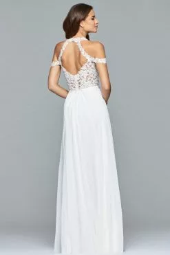 Faviana - 10006 Lace Appliqued Illusion Midriff Gown -Wedding Dresses shop online faviana 10006 lace appliqued illusion midriff gown bridesmaid dresses 28846852636755
