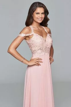 Faviana - 10006 Lace Appliqued Illusion Midriff Gown -Wedding Dresses shop online faviana 10006 lace appliqued illusion midriff gown bridesmaid dresses 5392747364409