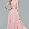 Faviana - 10059 Two-Piece Halter Illusion Panel Gown -Wedding Dresses shop online faviana 10059 two piece halter illusion panel gown prom dresses 0 dusty pink 5393037557817