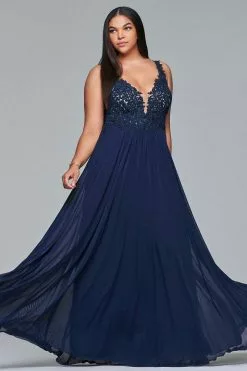 Faviana - 9428 Sleeveless Lace Embroidered Plus Size Dress 9 Faviana - 9428 Sleeveless Lace Embroidered Plus Size Dress -Wedding Dresses shop online faviana 9428 sleeveless lace embroidered plus size dress bridesmaid dresses 28868191387731