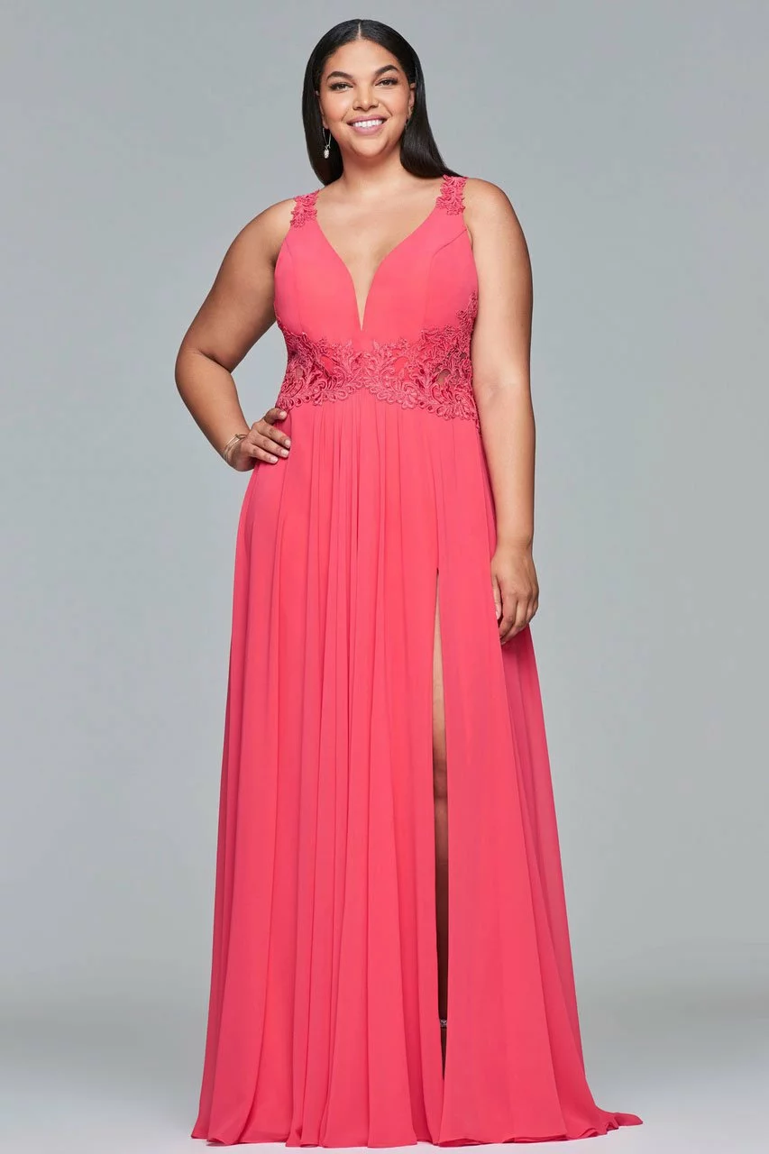 Faviana - 9433 Sleeveless V-neck A-line Dress 3 Faviana - 9433 Sleeveless V-neck A-line Dress