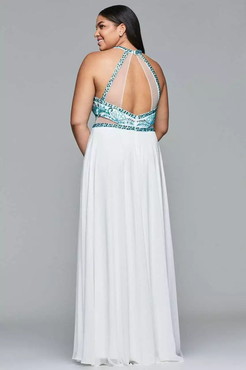 Faviana - 9434 Beaded Halter A-line Dress 4 Faviana - 9434 Beaded Halter A-line Dress - Image 2