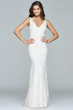 Faviana - Embroidered Lace Evening Gown S8089 -Wedding Dresses shop online faviana embroidered lace evening gown s8089 special occasion dress 5393031004217