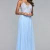 Faviana - S10041 Beaded Deep V-neck Chiffon Dress -Wedding Dresses shop online faviana s10041 beaded deep v neck chiffon dress prom dresses 0 cloud blue 5392761421881