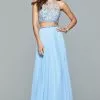 Faviana - S10061 Beaded Two-Piece Chiffon A-line Gown -Wedding Dresses shop online faviana s10061 beaded two piece chiffon a line gown special occasion dress 0 cloud blue 10823424573523
