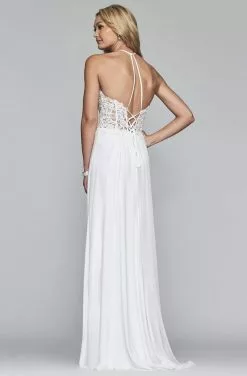 Faviana - S10203 Lace Applique Illusion Halter Evening Dress -Wedding Dresses shop online faviana s10203 lace applique illusion halter evening dress evening dresses 13719261708371